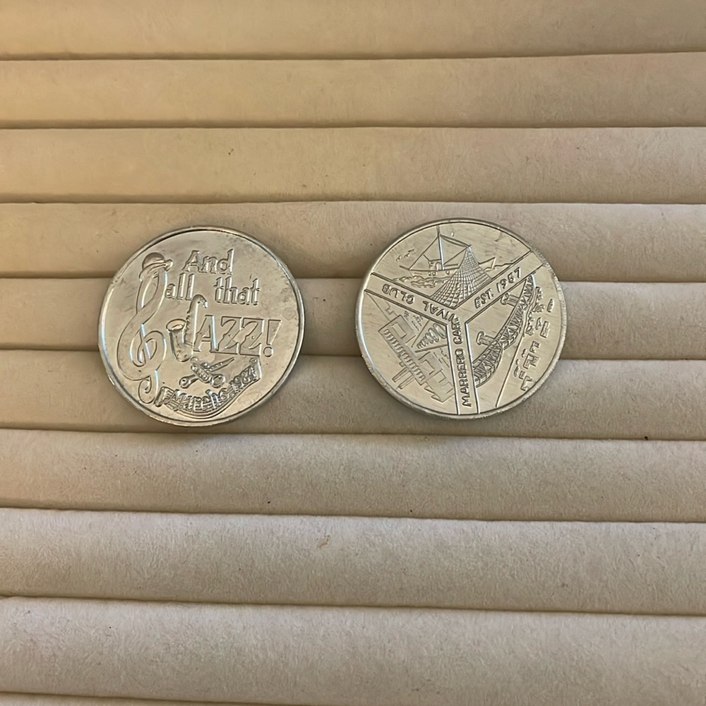 Vintage carnival club coins set of two
